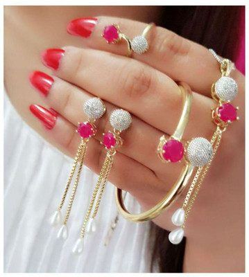 NAKIT Alloy Gold-plated Multicolor Jewellery Set(Pack of 1)