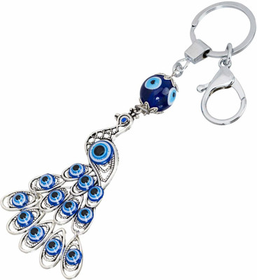 gtrp Evil Eye Peacock Design Metallic Key Chain Key Chain