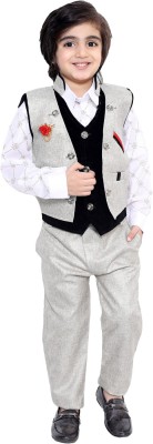 Fourfolds Boys Party(Festive) Trouser Shirt(Grey)