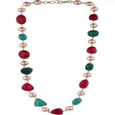 yash gems Pearls and turmuli tumbel necklace Onyx, Pearl Stone Chain