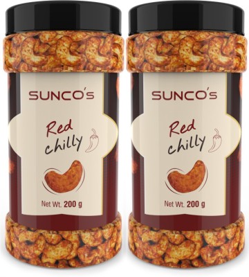 sunco Red Chilly - Pack of 2 ( 2 x 200g ) Cashews(2 x 200 g)