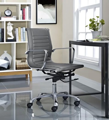 Finch Fox Low Back PU Leather Executive Office Chair in (Dark Grey) Leather Office Executive Chair(Grey, DIY(Do-It-Yourself))