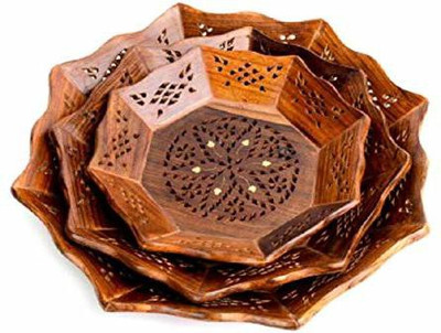 ORANGE INDIA Wooden Tray set of 3 Tray(3 Tray)