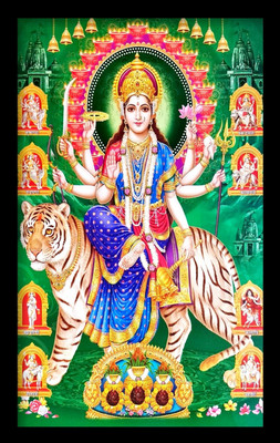 SUNINOW Nav durga maa photo frame | photo frame for wall hanging | maa durga photo frame | religious frame | god photo frames Religious Frame