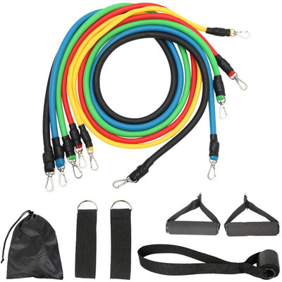 TIMA Fitness Gym Resistance Bands Set Rope Pull Exercise Training Bands Yoga Resistance Tube(Blue, Red, Black, Green, Yellow)