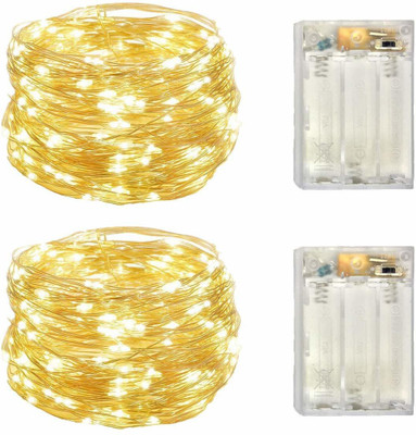 iWin 50 LEDs 4.98 m Gold Steady String Rice Lights(Pack of 2)