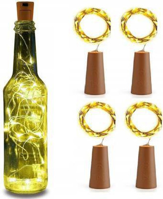 FStyler 20 LEDs 1.98 m Gold Steady String Rice Lights(Pack of 4)