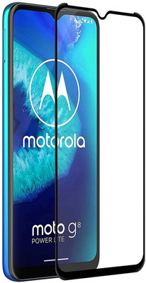 HOBBYTRONICS Edge To Edge Tempered Glass for Moto G8 Power Lite(Pack of 1)