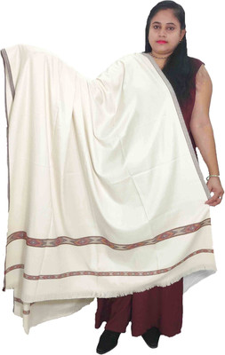 Vrinde Wool Solid Men, Women Shawl(White)