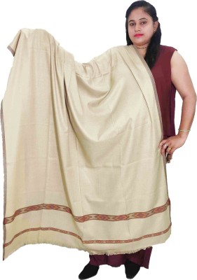 Vrinde Wool Solid Men, Women Shawl(Beige)