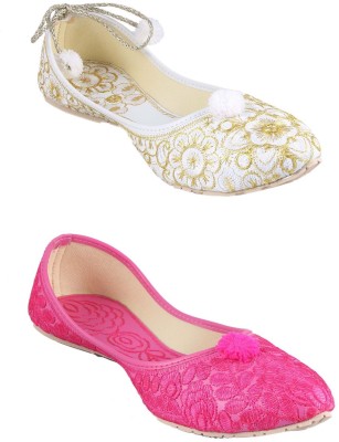 PADMAJA Casuals For Women(White, Pink , 5)