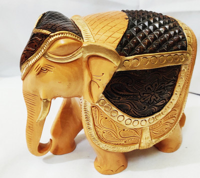 kakajiji Handicraft Wooden Handmade Half Antique and Half Natural look Elephant for Home decor I home decor I showpiece for home I table decoration items Decorative Showpiece  -  17.5 cm(Wood, Brown) kakajiji Handicraft Wooden Handmade Half Antique and Half Natural look Elephant for Home decor I home decor I showpiece for home I table decoration items Decorative Showpiece  -  17.5 cm(Wood, Brown)