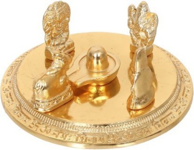 VALUE CRAFTS Gold Plated Small Shivling /Shiv Parivar, Shivling for Pooja Decorative Showpiece (Aluminium, Gold) Decorative Showpiece  -  3.5 cm(Aluminium, Gold)