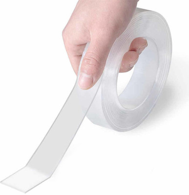 kantareshwar Double-sided Tape Washable Traceless Nano Gel Tape Dispenser Double-sided Tape (Manual)(Set of 1, Transparent)