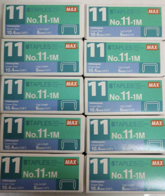 MAX Manual 11-1M Round Edge Staple Pin(Set of 10, Silver)