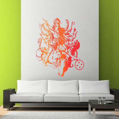DreamKraft 48 cm Durga Maa Reusable Sticker(Pack of 1)