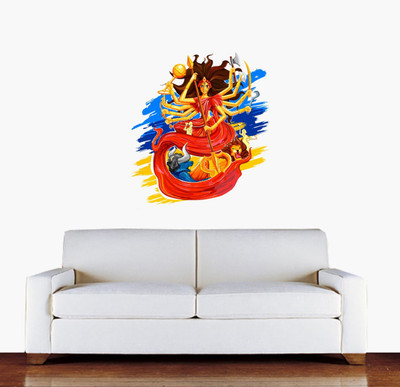 DreamKraft 53 cm Durga Maa Reusable Sticker(Pack of 1)