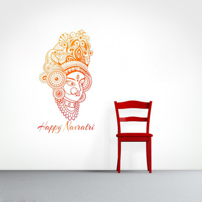 DreamKraft 36 cm Happy Navratri Reusable Sticker(Pack of 1)