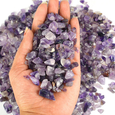 REIKI CRYSTAL PRODUCTS Natural Crystal Amethyst Chips Crystal Chips Stone Chip For Healing and Vastu Correction or Increase Energy Pack of 100 Grams Stone Regular Asymmetrical Crystal Pebbles(Purple 100 g)