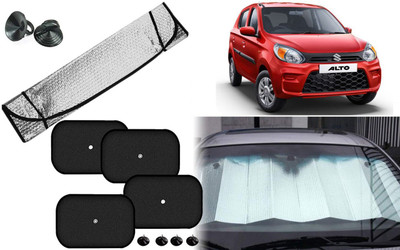 Auto Kite Dashboard, Rear Window, Side Window Sun Shade For Maruti Suzuki Alto 800(Silver, Black)