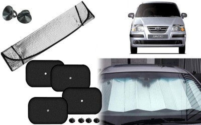 Auto Kite Dashboard, Rear Window, Side Window Sun Shade For Hyundai Santro(Silver, Black)