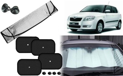 Auto Kite Dashboard, Rear Window, Side Window Sun Shade For Skoda Fabia(Silver, Black)