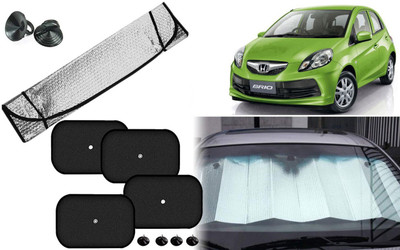 Auto Kite Dashboard, Rear Window, Side Window Sun Shade For Honda Brio(Silver, Black)
