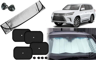 Auto Kite Dashboard, Rear Window, Side Window Sun Shade For Lexus LX(Silver, Black)