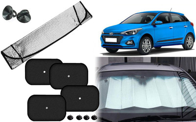 Auto Kite Dashboard, Rear Window, Side Window Sun Shade For Hyundai Elite i20(Silver, Black)