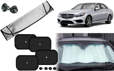 Auto Kite Dashboard, Rear Window, Side Window Sun Shade For Mercedes Benz E350(Silver, Black)