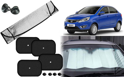 Auto Kite Dashboard, Rear Window, Side Window Sun Shade For Tata Zest(Silver, Black)
