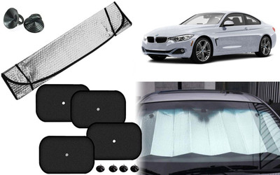 Auto Kite Dashboard, Rear Window, Side Window Sun Shade For BMW 4 Series(Silver, Black)