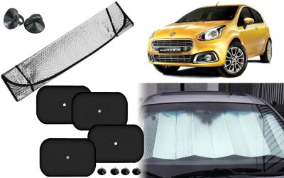 Auto Kite Dashboard, Rear Window, Side Window Sun Shade For Fiat Punto Evo(Silver, Black)