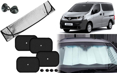 Auto Kite Dashboard, Rear Window, Side Window Sun Shade For Nissan Evalia(Silver, Black)