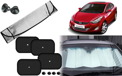 Auto Kite Dashboard, Rear Window, Side Window Sun Shade For Hyundai Elantra(Silver, Black)
