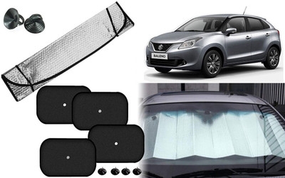 Auto Kite Dashboard, Rear Window, Side Window Sun Shade For Maruti Suzuki Baleno(Silver, Black)