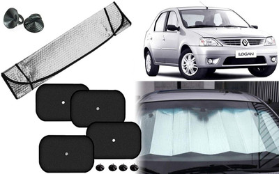 Auto Kite Dashboard, Rear Window, Side Window Sun Shade For Mahindra Logan(Silver, Black)