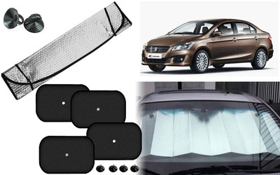 Auto Kite Dashboard, Rear Window, Side Window Sun Shade For Maruti Suzuki Ciaz(Silver, Black)