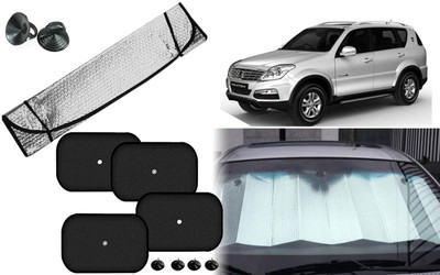Auto Kite Dashboard, Rear Window, Side Window Sun Shade For Mahindra Rexton(Silver, Black)