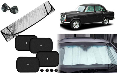Auto Kite Dashboard, Rear Window, Side Window Sun Shade For HM Ambassador(Silver, Black)