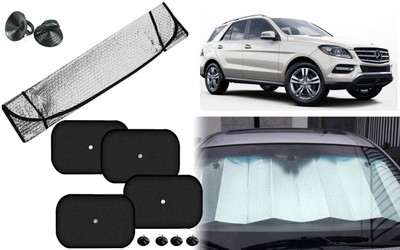 Auto Kite Dashboard, Rear Window, Side Window Sun Shade For Mercedes Benz ML(Silver, Black)
