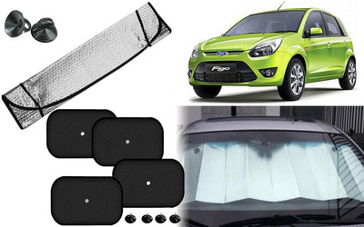Auto Kite Dashboard, Rear Window, Side Window Sun Shade For Ford Figo(Silver, Black)