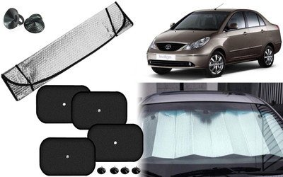 Auto Kite Dashboard, Rear Window, Side Window Sun Shade For Tata Indigo(Silver, Black)