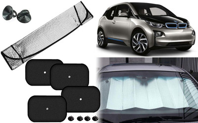 Auto Kite Dashboard, Rear Window, Side Window Sun Shade For BMW I3(Silver, Black)