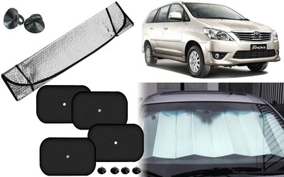 Auto Kite Dashboard, Rear Window, Side Window Sun Shade For Toyota Innova(Silver, Black)