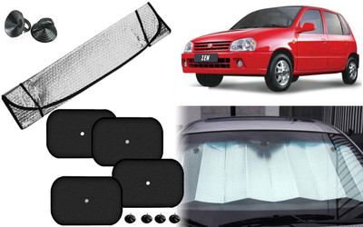Auto Kite Dashboard, Rear Window, Side Window Sun Shade For Maruti Suzuki Zen(Silver, Black)