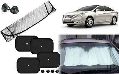 Auto Kite Dashboard, Rear Window, Side Window Sun Shade For Hyundai Sonata Embera(Silver, Black)