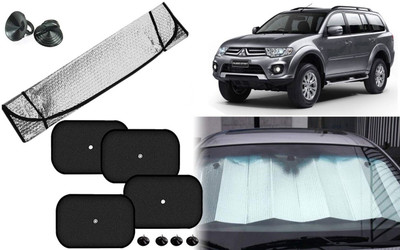 Auto Kite Dashboard, Rear Window, Side Window Sun Shade For Mitsubishi Pajero Sport(Silver, Black)