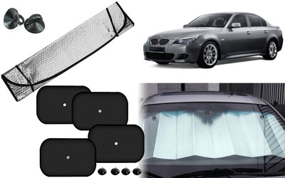 Auto Kite Dashboard, Rear Window, Side Window Sun Shade For BMW 525i(Silver, Black)