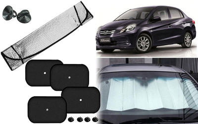 Auto Kite Dashboard, Rear Window, Side Window Sun Shade For Honda Amaze(Silver, Black)